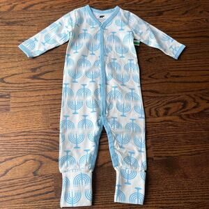 New Monica + Andy Unisex Hanukkah Menorah  Snap Romper - 3-6 months